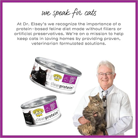 Dr. Elsey's cleanprotein Original Rabbit & Turkey Recipe Wet Cat Food, 5.3oz Cans (Pack of 24)
